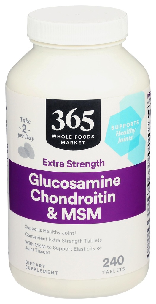 365 par marché des aliments entiers, glucosamine Chondritine X Strength MSM, 240 comprimés