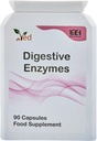 Enzymes digestifs Ved, complexe d'intolérance alimentaire globale, cible des intolérances multiples incluant le gluten, la lactose et la caséine, 90 capsules véganes(45 jours d'approvisionnement)