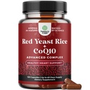 Riz de levure rouge avec supplément CoQ10 - Formule avancée pour le coeur sain et les niveaux de cholestérol sain pour les hommes et les femmes - Capsule de force supplémentaire avec riz de levure rouge 1200 mg Capsules avec nombre CoQ10-120