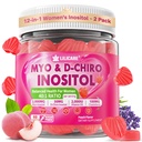 Inositol Gummies pour femmes + Chasteberry, Myo-Inositol & D-Chiro Inositol 2000mg + 50mg Idéal rapport 40:1 avec le B12 et le folate méthylé, Choline, Magnésium, Vitamine D3 pour la santé globale, paquet de 2