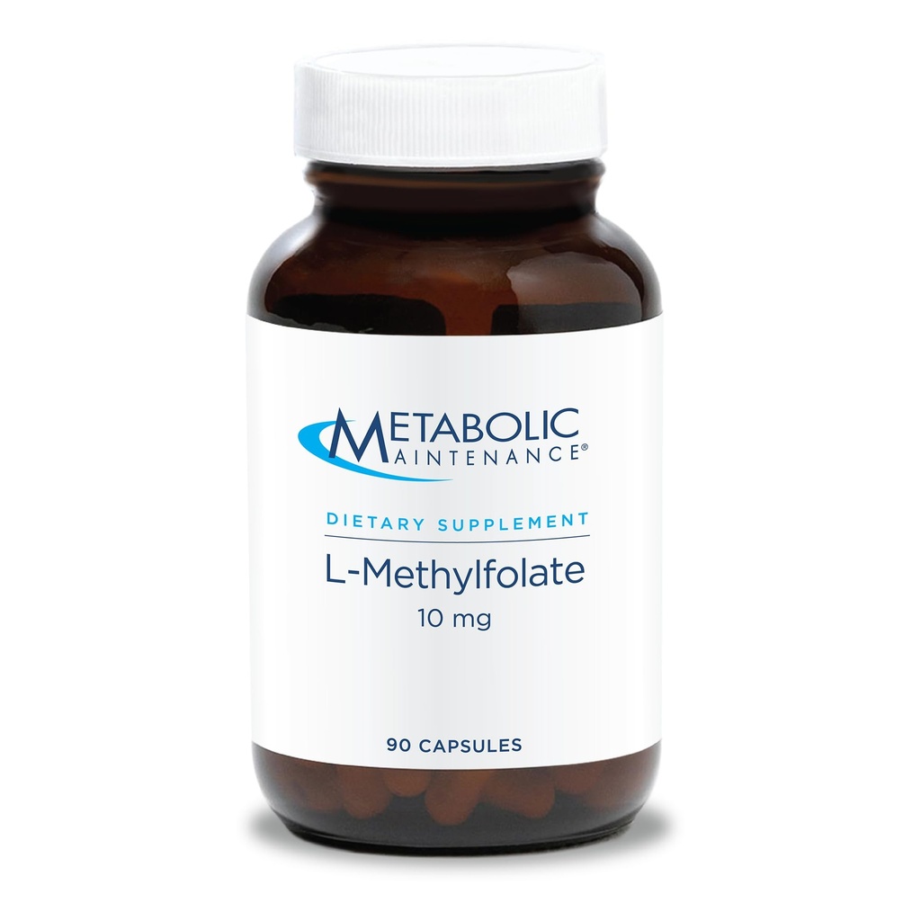 Maintenance métabolique L-méthylfolate 10 mg - Supporte un mental sain - Folate actif pour le soutien de la méthylation et les réactions biochimiques - Très biodisponible - 90 portions - 90 capsules