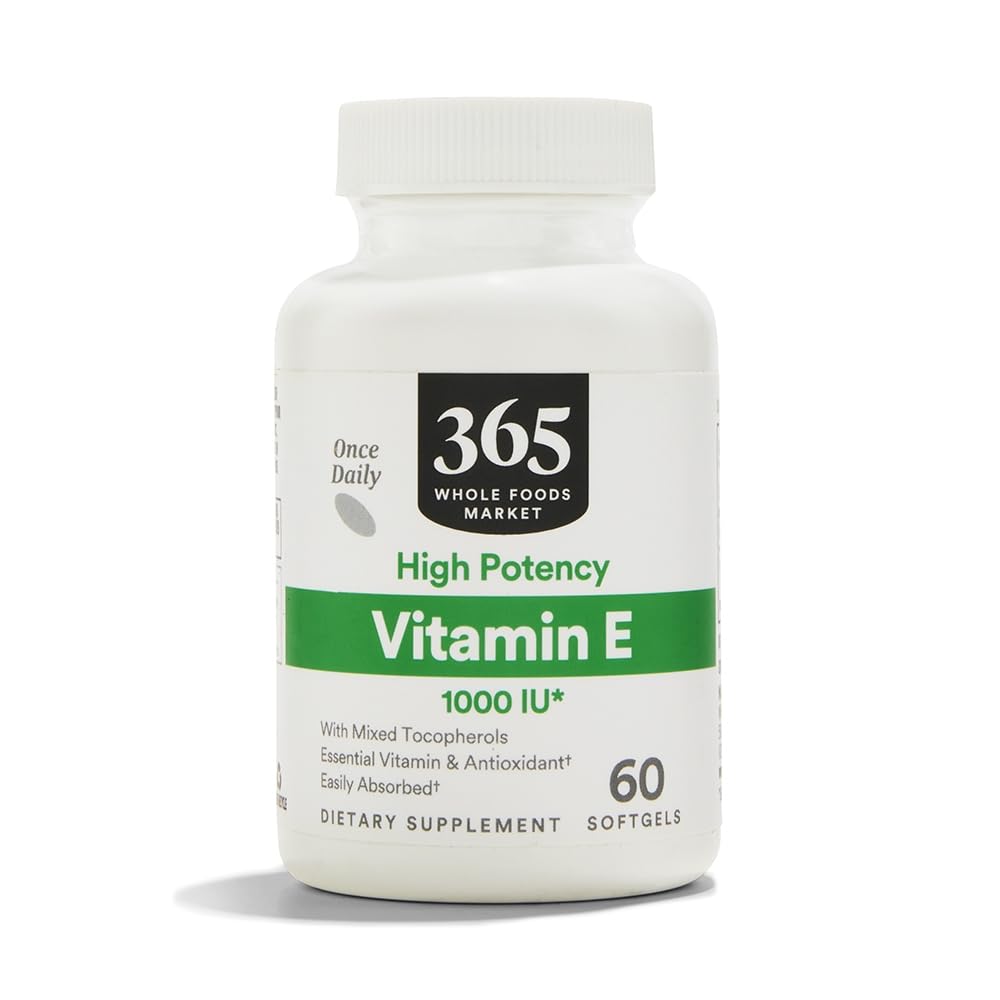 365 par marché des aliments entiers, vitamine E 1000 UI, 60 Nombre