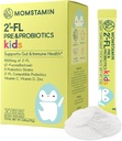 MOMSTAMIN 2'-FL Pré et probiotiques pour les enfants(4+) : Gut Health (en anglais seulement) Soutien immunitaire (en anglais seulement) Supplément digestif Améliorer la capacité cognitive et la qualité du sommeil Vitamine C, D Zinc/Yogourt Aromatisé 30 bâtons - quotidien
