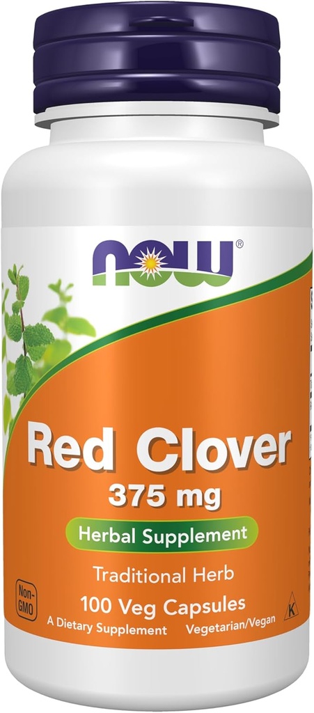 MAINTENANT compléments alimentaires, trèfle rouge (Trifolium pratense) 375 mg, supplément à base de plantes, 100 gélules