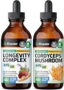 BIO KRAUTER Longévité Teinture de Champignon 4 Fl. Oz. & Cordyceps Teinture de Champignon 4 Fl. Oz.