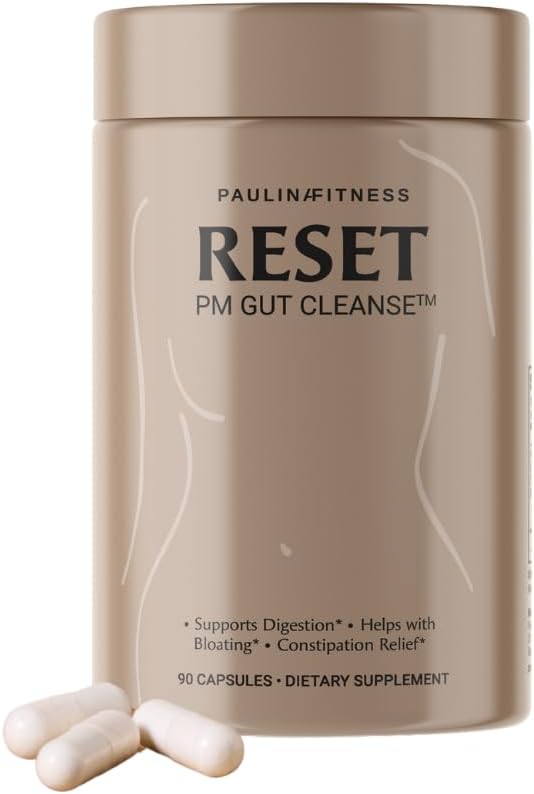 Paulina FITNESS Reset Overnight Digestive Aid, Bloating Relief, & Gut Health Supplement: désintoxication naturelle et nettoyage digestif pour soutenir la gestion du poids et soulager la constipation.