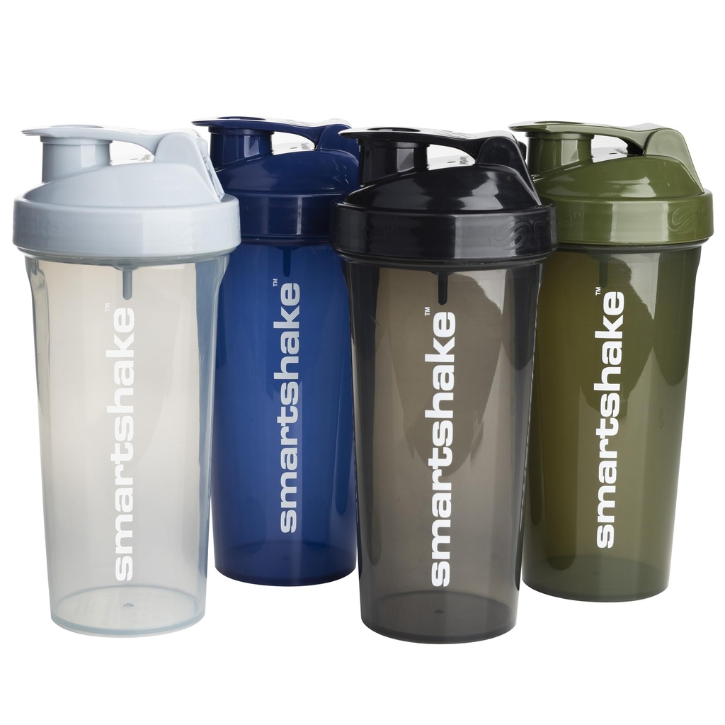 Smartshake Lite 4 Pack 800 ml/27 oz Protein Shaker Bottle | Silent Mixing | Leak-Proof Shaker Bottle | Shaker Cups For Protein Shakes | Gym Shaker Bottle | BPA-Free, Dishwasher Safe | Multicolor