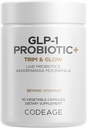 Codeage GLP-1 Probiotique+ - Probiotiques vivants Akkermansia, Clostridium, Bifidobacterium, Inuline de Chicory Probiotique, Prébiotiques et Postbiotiques Supplément - 500 millions d'UFA, 3 mois d'approvisionnement - 90 capsules