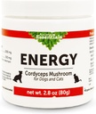 Animal Essentials Energy Cordyceps Supplément de champignons pour chiens et chats - Support Stamina & Endurance, fonctions respiratoires et rénales saines, antioxydant, extrait de poudre de champignons - 2,8 Oz (paquet de 1)