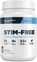 Transparent Labs Stim-Free Pre-Workout - Caféine & Stim Free Pre Workout Poudre naturellement sucrée pour les hommes et les femmes avec Beta Alanine Powder, Citrulline Malate, & elevATP - 30 portions, Peach Mango