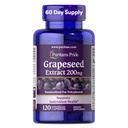 Puritan's Pride Graines Extract 200mg, Supplément diététique pour antioxydant et soutien de la santé cardiaque, 2 mois d'approvisionnement, 120 capsules à libération rapide