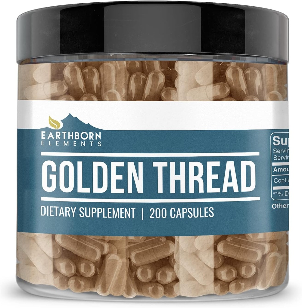 Éléments terriens Golden Thread 200 Capsules, pures et non diluées, sans additifs