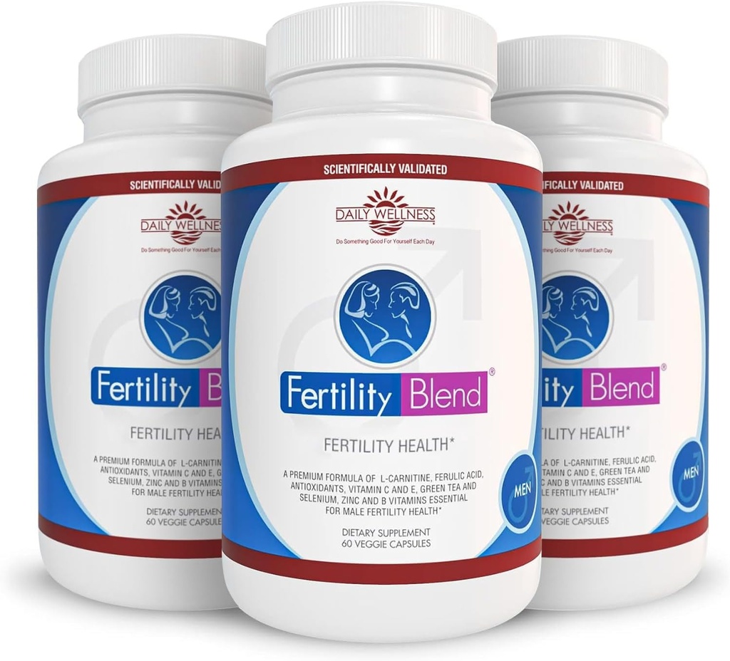 Bien-être quotidien pour les hommes - Suppléments de fertilité pour les hommes, pilules de mélange de vitamine - Comte masculin Préconception pour lui - Suppléments de fertilité pour les hommes - 60 Capsules, 3 Pack