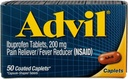 Réducteur de douleur advil/réducteur de fièvre 200 mg Comprimés enrobés 50 ea (paquet de 6)