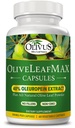 Extrait de feuille d'olive OliveLeafMAX (40% Oleuroepin) + Poudre de feuille d'olive biologique + Pas de remplissage + 60 capsules végétariennes + provenant d'Espagne et fabriqué aux États-Unis à l'installation des BPF