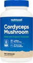 Nutricost Cordyceps Capsules de champignons 1100mg, 90 portions - CCEF certifiées faites avec bio, sans gluten, 550mg par gélule (180 capsules)