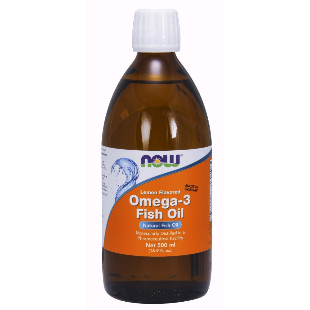 MAINTENANT Suppléments, Oméga-3 Huile de poisson liquide, Distillé moléculairement, Saveur citron, 16.9-Ounce