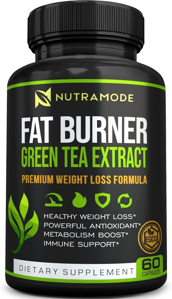 Premium Green Tea Extract Fat Burner Supplément avec EGCG-Natural Appetite Suppressant-Healthy Weight Loss Diet Pills qui fonctionnent rapidement pour les femmes et les hommes-Détox Métabolisme Booster pour brûler Belly Fat Fast