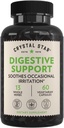 Supplément de soutien digestif Crystal Star (60 gélules) - Supplément de santé à base de plantes Gut qui aide avec le gaz occasionnel et le ballonnement - menthe poivrée, Aloe Vera, orme et gingembre – non-OGM