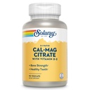 Solaray Calcium Magnésium Citrate 2:1 Ratio - Suppléments de calcium pour les femmes et les hommes avec/Magnésium et vitamine D 2 - Soutien osseux, musculaire et nerf - Vegan, garantie de 60 jours, 15 portions, 90 VegCaps