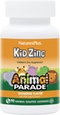 Natures Plus Animal Parade KidZinc, Tangerine Flavor - 90 Lozanges en forme d'animal, lot de 2 - Zinc chélaté biologique - végétalien, sans gluten - 180 portions totales