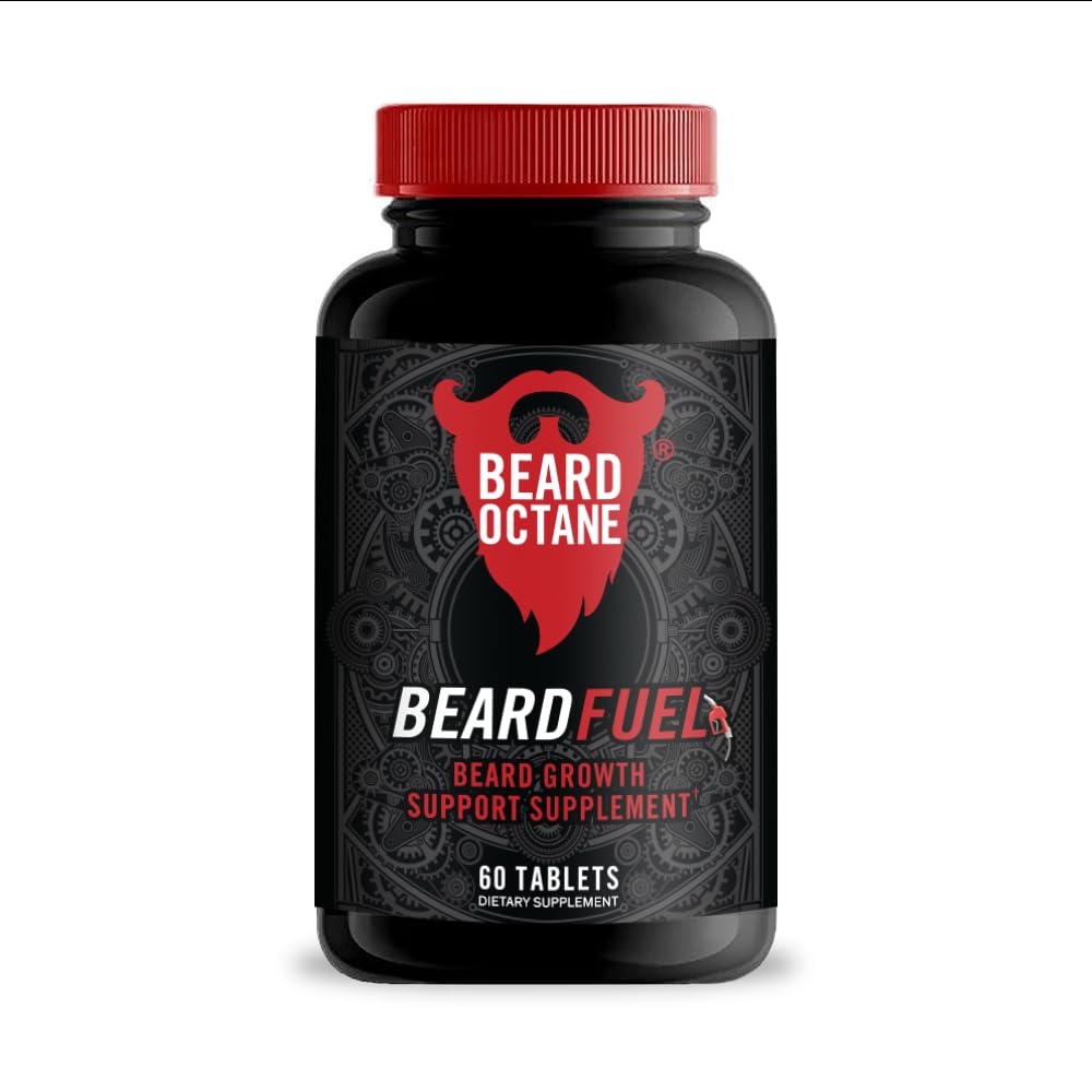 Nourriture d'octane - Complexe de croissance des cheveux de barbe avec biotine, vitamine A, vitamine C - 30 jours d'approvisionnement - Croissance saine, forte, plus rapide, plus épaisse - Fabriqué aux États-Unis