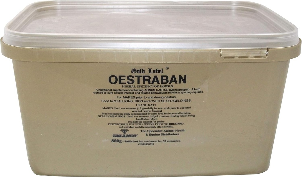 Étiquette d'or Oestraban, Supplément Cheval, maintient l'équilibre hormonal, 800 Gm