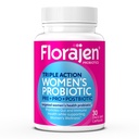 Florajen Women's Complete Triple-Action Prébiotique + Probiotique + Postbiotique pour le soutien digestif et immunitaire - Soulagement à action rapide de la constipation et du ballonnement - Sans gluten - Vegan - Non-OGM - 30-Conte