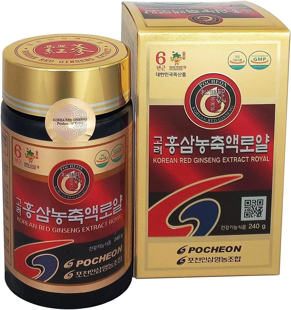 Pocheon 240g(8.5oz), 100% Pure Coréen 6 ans Root Panax Red Ginseng Extract Royal, 70% Solid State, Saponin, Natural Immmune Support