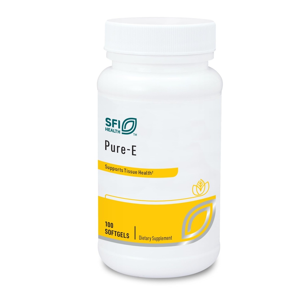 Klaire Labs SFI Santé Pure-E - D-Alpha naturel et tocophérols mélangés haut en Gamma tocophérol (100 Softgels)