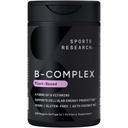 Sports Research® Vitamine B-Complex - Plein spectre de vitamines B avec B12 méthylé et folate - sans gluten · base végétale · non-OGM · formule végan-friendly - 120 softgels Veggie