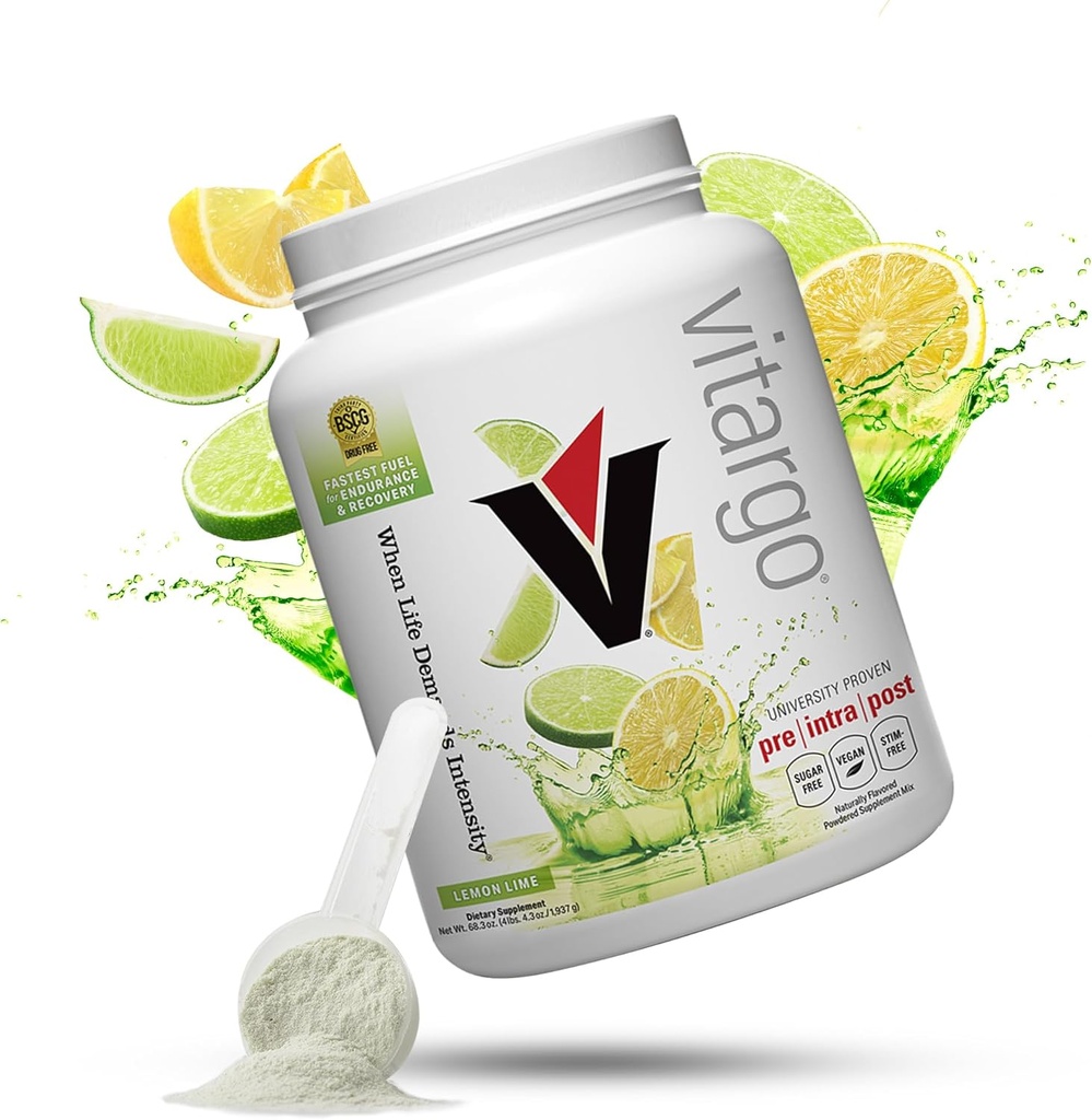 Vitargo poudre d'hydrates de glucides (Feed Muscle Glycogen 2X Faster) 4.4 LB Lemon & Lime pré-entraînement et post-entraînement récupération poudre de glucides pour la récupération, l'endurance, gain de masse musculaire
