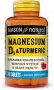 MASON NATURAL Magnésium et vitamine D3 avec curcuma, complément alimentaire de 60 jours avec 500 mg de magnésium, 3000 UI de vitamine D3 et 150 mg de curcuma