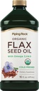 Huile de lin de roche piquante de 16 fl Oz avec Omega 3 6 9:00 Complément liquide pressé à froid biologique, végétarien, non-OGM, formule sans gluten