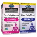 Garden of Life Probiotic Bundle: Dr. Formulé une fois par jour les femmes et les hommes probiotiques, 50 milliards de CFU plateau stable, non-OGM probiotique pour les hommes et les femmes avec fibre prébiotique, 30 capsules chaque