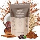 A Dash Zen Cacao Latte, Chocolate Mushroom Café Alternative faite avec des adaptogènes, Ashwagandha, et extrait de racine de cannelle, Coco chaud de champignons sans caféine (20 portions)