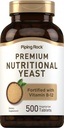 Piping Rock Nutritional Yeast Comprimés de 500 pilules Fortifiée avec la vitamine B12 Complex