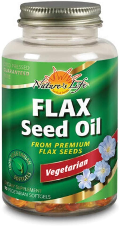Nature's Life 100% Vegetarian Flax Seed Oil Softgels | 90-Count