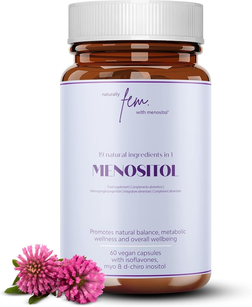 Inositol FEM Menopause 19-in-1 | Perimenopause & Menopause Supplements with Myo-Inositol, D-chiro and Isoflavones | Maintain Metabolic Health & Control your Silhouette | Natural, Hormone & Soy Free