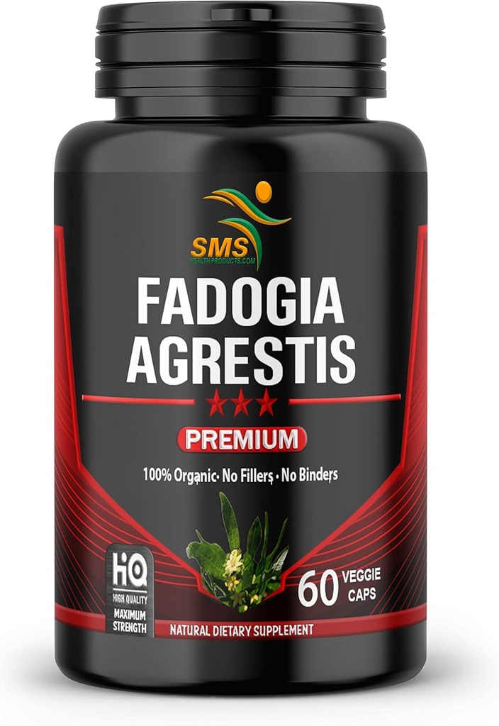 Fadogia pilules d'extrait d'Agresti (résistance maximale) 1000mg Servants pour soutenir la performance athlétique, la force, la conduite, biologique, tiers testé, supplément sans gluten, 60 capsules de légumes
