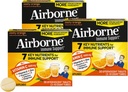 Airborne 1000mg Vitamine C + Zinc sans sucre Multivitamine Immune Support Comprimés de boissons gazeuses effervescents, parfum orange zeste avec des antioxydants puissants Vitamines A C & E, 30 comprimés (3 Pack)