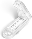 DUBSTAR Splitter Pill Cutter pour les petites et les petites pilules, Multiple Pill Cutters pour les petites ou grandes pilules, Ajustable Pill Splitter avec dispositif de centrage et Blade Guard pour les tablettes multiples (blanc clair)