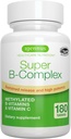 Igennus Super-Complex B-Vitamines méthylées, supplément MTHFR avec méthylfolate et B12 méthylcobalamine, haute biodisponibilité et puissance, végétalien, laboratoire vérifié, 180 petits comprimés