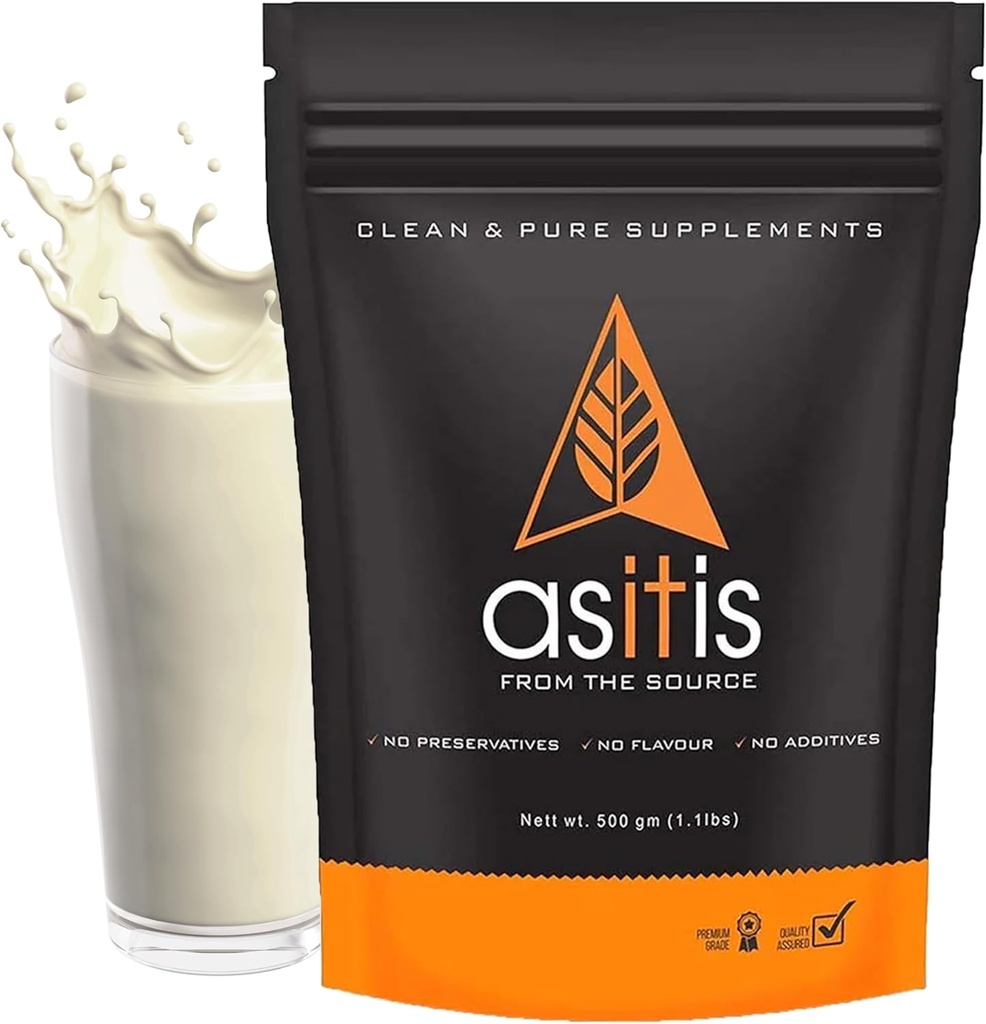 AS-IT-is Nutrition Whey Protein Concentrate 80% Non aromatisé, certifié Labdoor Pas de conservateurs Non-OGM sans gluten Non aromatisé et non sucré (500gm/17.6 Oz)