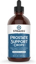 Strauss Naturals Prostate Support Drops – Suppléments pour la santé de la prostate pour les hommes avec Saw Palmetto pour le traitement urinaire, sans gluten, sans soja et sans OGM, 7,6 fl oz
