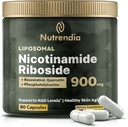 NAD+ Riboside de nicotinamide liposomique avec resvératrol & Quercetin NAD+ – Supplément Premium pour l'anti-âge, l'énergie améliorée, la focalisation améliorée, le soutien cellulaire – 80 capsules haute pureté-900mg
