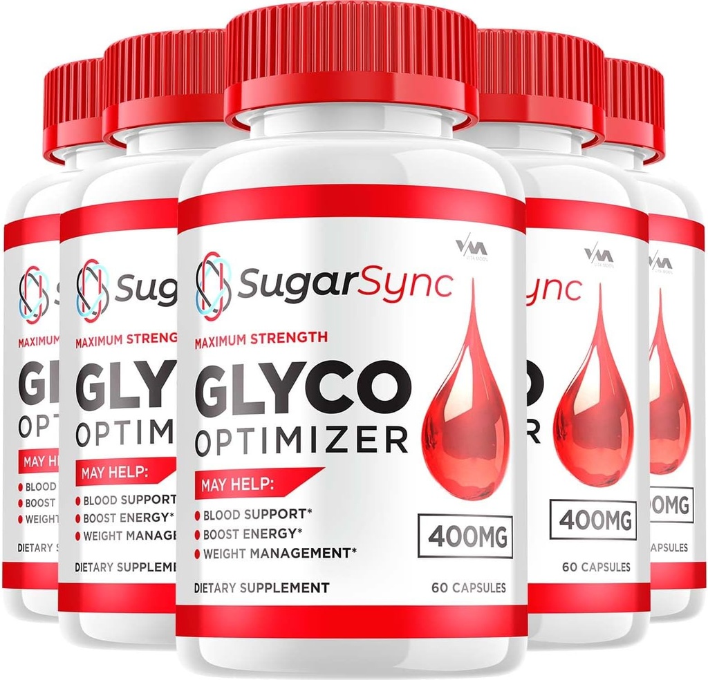 (5 Pack) SugarSync Glycogen – Sugar Sync Capsule Cleaner, Sugar Sync Pills, Formule avancée pour le bien-être général, SugarSync Reviews, 300 Capsules