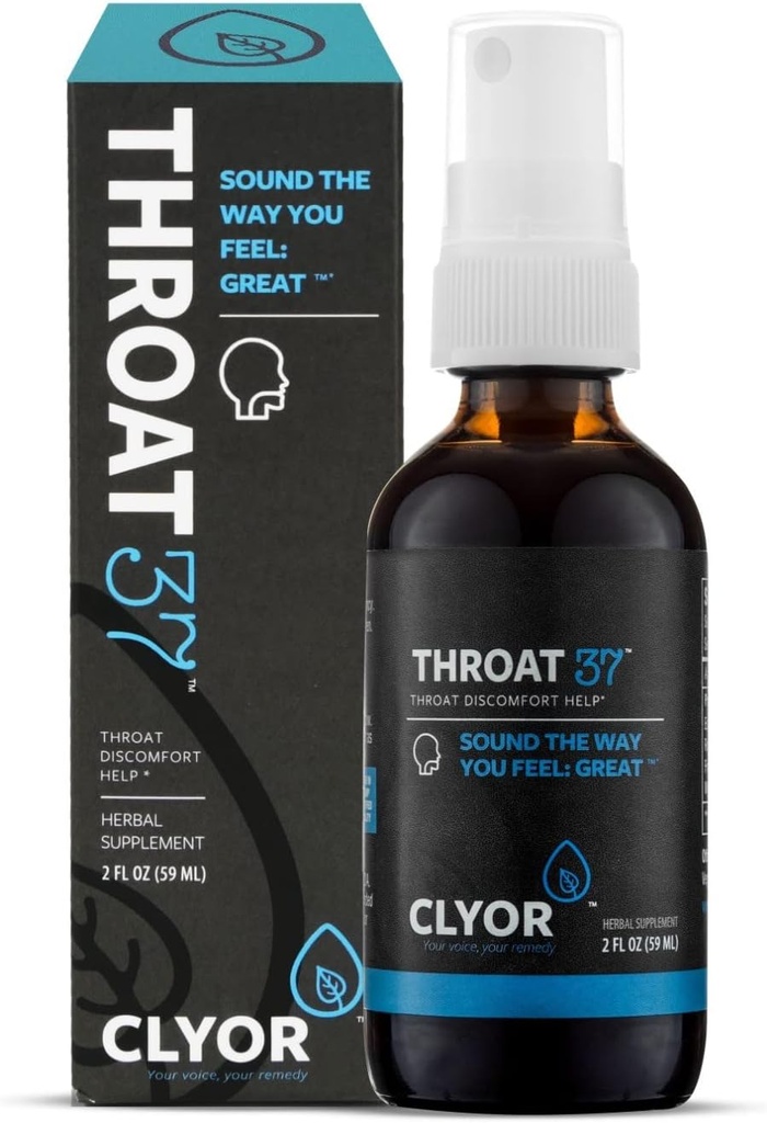 CLYOR THROAT37 – Spray naturel de soulagement de la gorge – supplément naturel à base de plantes