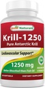 Best Naturals Pure Antarctic Krill Oil 1250 mg (Triple Strength) with Omega-3s EPA, DHA and Astaxanthin 60 Softgels