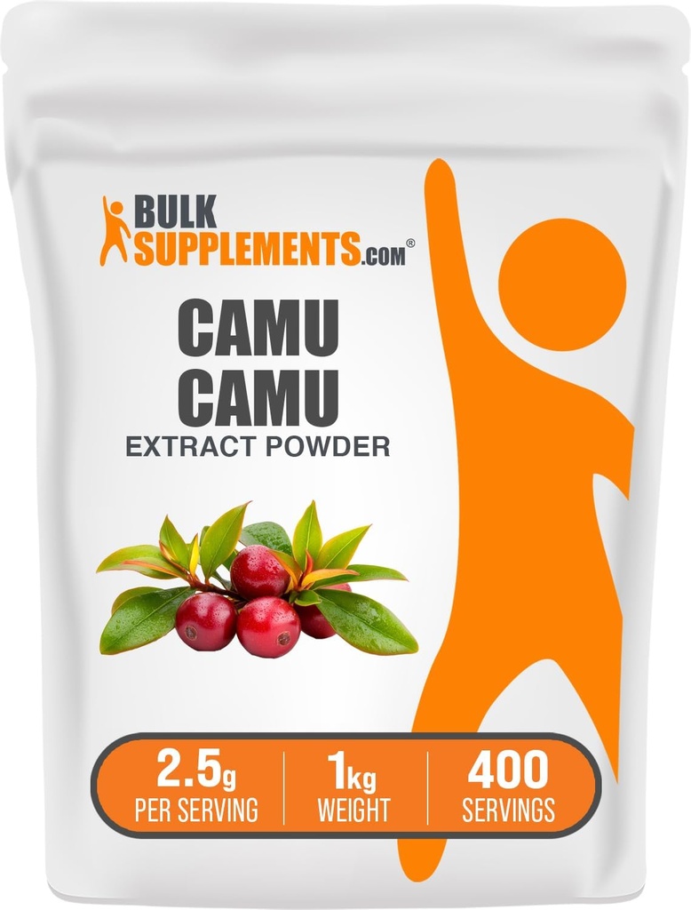 BulkSupplements.com Camu Camu Extract Powder - Supplément super-alimentaire, supplément à base de plantes - Vegan & Gluten Free, 2,5g par portion, 1kg (2,2 lbs) (paquet de 1)